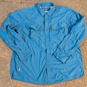 Men's Blue Button-Up Shirt For Men Size XL